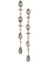 Ralph Lauren Crystal Beaded Linear Drop Earrings In Gold