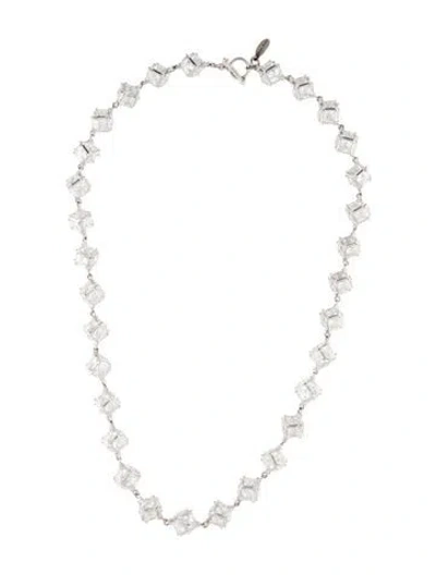 Pre-owned Ralph Lauren Crystal Cube Link Necklace, 19" In Multi