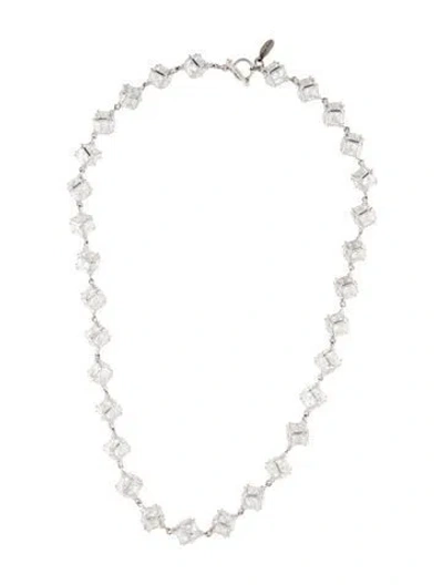 Pre-owned Ralph Lauren Crystal Cube Link Necklace, 19" In Multicolor