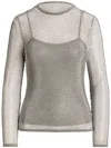 Polo Ralph Lauren Crystal-embellished Long-sleeve Top In Grau