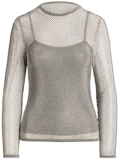 Ralph Lauren Crystal-embellished Long-sleeve Top In Asteroid