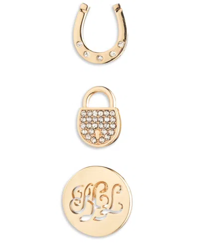 Ralph Lauren Crystal Gold-tone 3-piece Pin Set