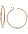 Ralph Lauren Crystal In & Out Hoop Extra Small Earrings In Gold