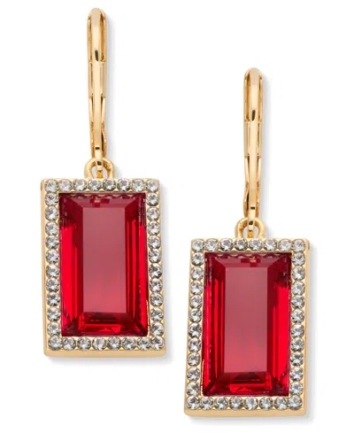 Ralph Lauren Crystal Pave Baguette Drop Earrings In Gold