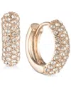 Ralph Lauren Crystal Pave Huggie Small Hoop Earrings 1/2" In Gold