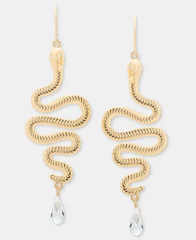 Ralph Lauren Crystal Snake Chandelier Earrings In Gold