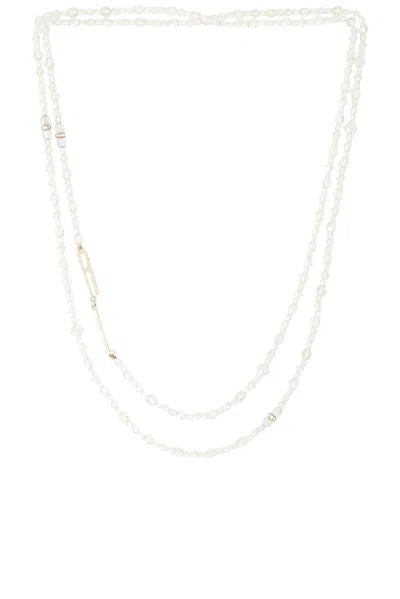 Ralph Lauren Crystal Stone Necklace In White
