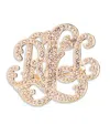 Ralph Lauren Crystal Stone Script Pin In Gold