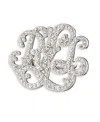 Ralph Lauren Crystal Stone Script Pin In Metallic
