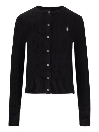 Ralph Lauren Cttncblcardi Long Sleeve Cardigan In Black