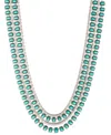 Ralph Lauren Cubic Zirconia And Epoxy Stone Tennis Multirow Necklace In Green