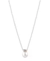 Ralph Lauren Cubic Zirconia & Imitation Pearl Sterling Silver Pendant Necklace In White