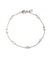 Ralph Lauren Cubic Zirconia & Imitation Pearl Sterling Silver Station Flex Bracelet In Metallic