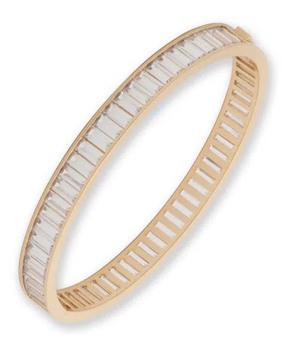 Ralph Lauren Cubic Zirconia Baguette Bangle Bracelet In Gold