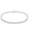 Ralph Lauren Cubic Zirconia Baguette Flex Bracelet In Gray