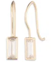 Ralph Lauren Cubic Zirconia Baguette Gold-tone Drop Earrings (also In Silver-tone) In Blue