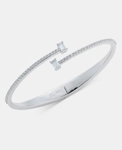 Ralph Lauren Cubic Zirconia Cuff Bracelet In Sterling Silver In Pink
