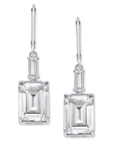 Ralph Lauren Cubic Zirconia Double Drop Earrings In Silver