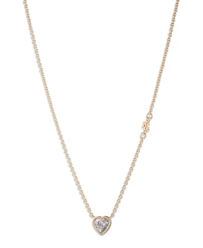 Ralph Lauren Cubic Zirconia Heart Pendant Necklace In Gold
