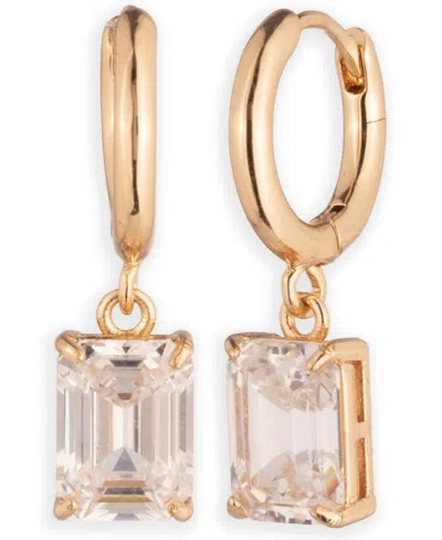 Ralph Lauren Cubic Zirconia Huggie Drop Earrings In Gold