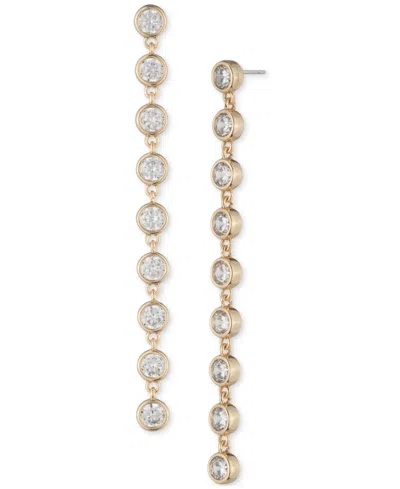 Ralph Lauren Cubic Zirconia Linear Drop Earrings In Gold