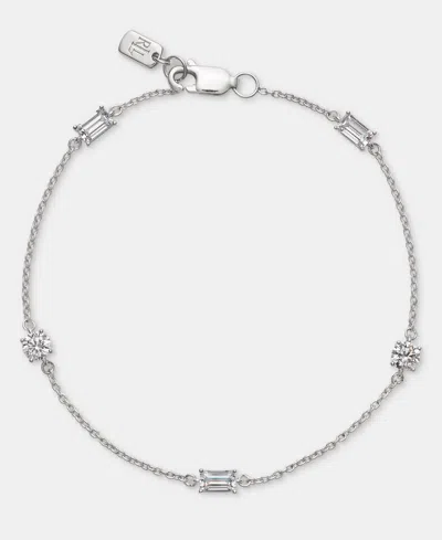 Ralph Lauren Cubic Zirconia Station Flex Bracelet In Sterling Silver In Metallic
