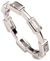 Ralph Lauren Cubic Zirconia Sterling Silver Band Ring In Brown
