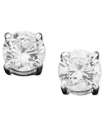 Ralph Lauren Cubic Zirconia Stud Earrings (6mm) In Crystal
