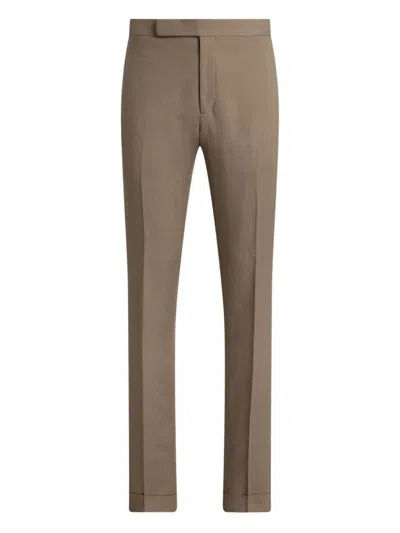 Ralph Lauren Cuffed-detail Trousers In Neutral