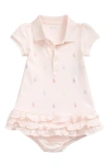 Ralph Lauren Babies'  Cupcake Embroidered Ruffled Cotton Polo Dress & Bloomers Set In Pink