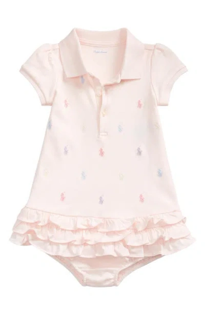 Ralph Lauren Babies'  Cupcake Embroidered Ruffled Cotton Polo Dress & Bloomers Set