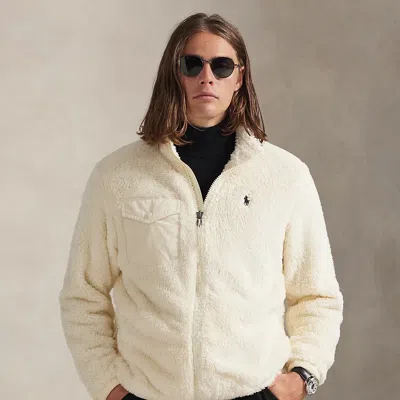 Ralph Lauren Curly Pile Fleece Jacket In Brown