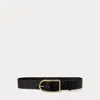 Ralph Lauren Curved-buckle Leather Belt In Black