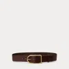 Ralph Lauren Curved-buckle Leather Belt In Brown