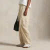 Ralph Lauren Curved-leg Cotton Cargo Pant In Neutral