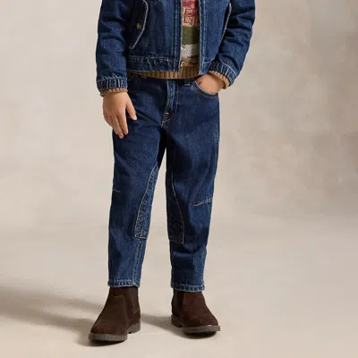 Ralph Lauren Kids' Curved Tapered Cotton Denim Jean In Lucero Wash
