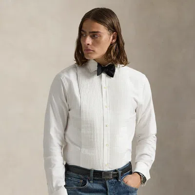 Ralph Lauren Custom Fit Oxford Tuxedo Shirt In White