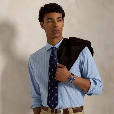 Ralph Lauren Custom Fit Striped Shirt In Blue