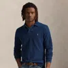 Ralph Lauren Custom Slim Fit Indigo Mesh Polo Shirt In Blue