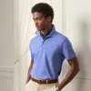 Ralph Lauren Custom Slim Fit Piqué Polo Shirt In Blue
