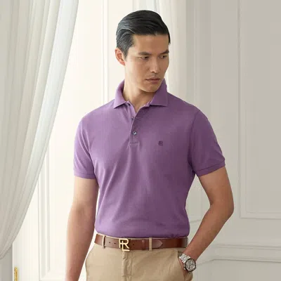 Ralph Lauren Custom Slim Fit Piqué Polo Shirt In Purple