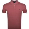 RALPH LAUREN RALPH LAUREN CUSTOM SLIM FIT POLO T SHIRT RED