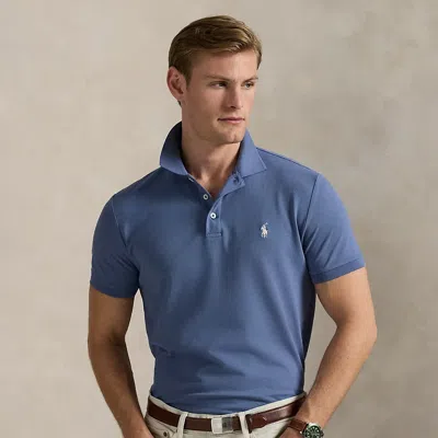 Ralph Lauren Custom Slim Fit Stretch Mesh Polo Shirt In Blue