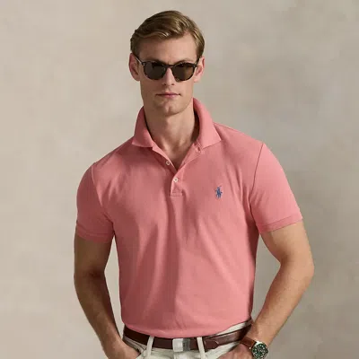 Ralph Lauren Custom Slim Fit Stretch Mesh Polo Shirt In Pink