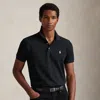 Ralph Lauren Custom Slim Fit Stretch Mesh Polo Shirt In Black