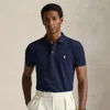 Ralph Lauren Custom Slim Fit Stretch Mesh Polo Shirt In Blue