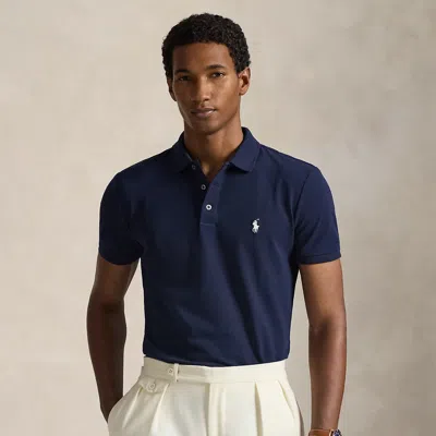 Ralph Lauren Custom Slim Fit Stretch Mesh Polo Shirt In Blue