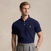 Polo Ralph Lauren Custom Slim Fit Stretch Mesh Polo Shirt In Refined Navy