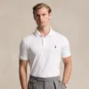 Polo Ralph Lauren Custom Slim Fit Stretch Mesh Polo Shirt In White