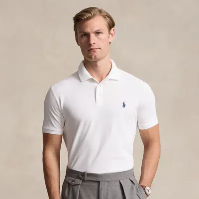 Polo Ralph Lauren Custom Slim Fit Stretch Mesh Polo Shirt In White